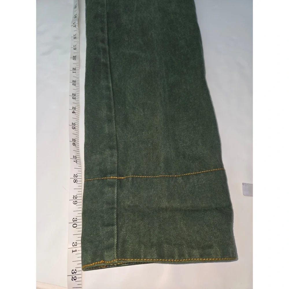 Vintage Major Damage Colorblock Jeans Green Purple Mens Size 30 High Rise 90s